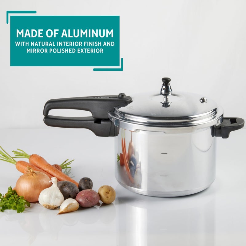 Mirro 92160A Polished Aluminum 10-PSI Pressure Cooker Cookware, 6-Quart, Silver - - Image 3